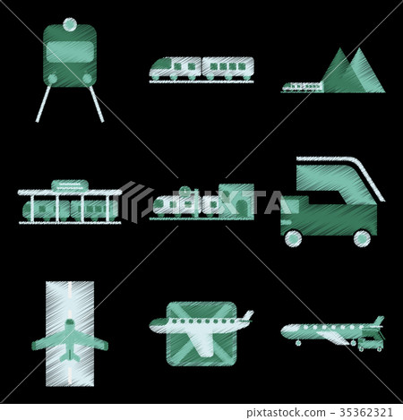 Set of Flat Icons in Shading Style logistics Set of Flat Icons in Shading Style logistics 35362321