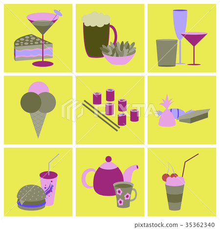 Set icons in flat design Street food Set icons in flat design Street food 35362340