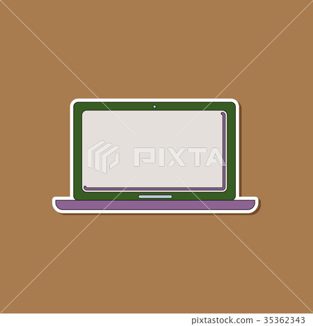 paper sticker on background of laptop paper sticker on background of laptop 35362343