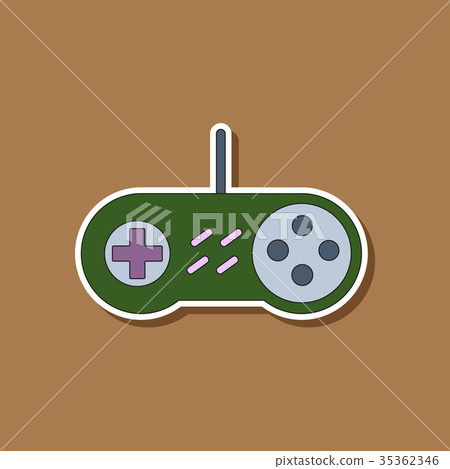 paper sticker on background of game joystick 35362346