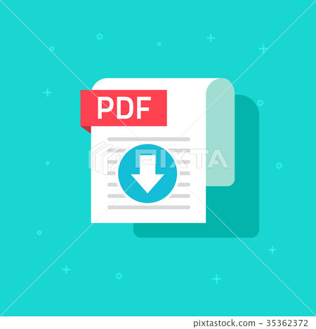 PDF download icon vector symbol, flat text PDF download icon vector symbol, flat text 35362372