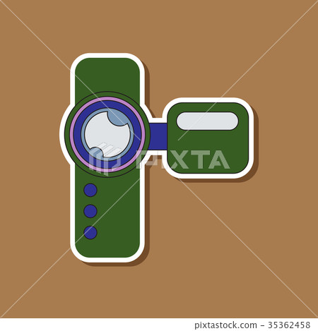 paper sticker on background of camcorder - Stock Illustration [35362458 ...