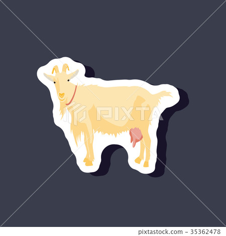 goat paper sticker on stylish background goat paper sticker on stylish background 35362478