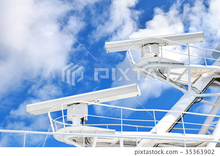 Radar systems on the mast of a large ship Radar systems on the mast of a large ship 35363902