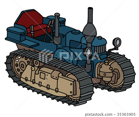 Old blue caterpillar tractor Old blue caterpillar tractor 35363905