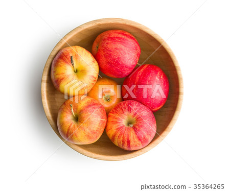 Fresh apples in wooden bowl. Fresh apples in wooden bowl. 35364265