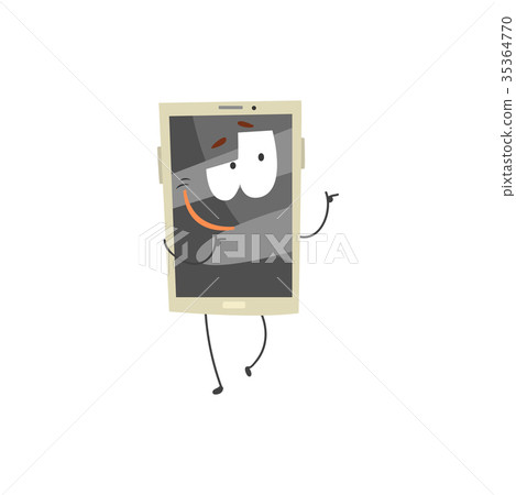 Cute smiling smartphone character with a grey 35364770