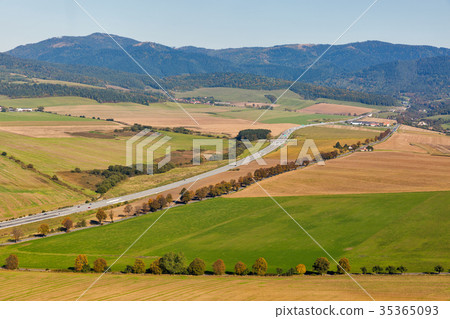 Aerial view from Spis Castle, Slovakia. 35365093