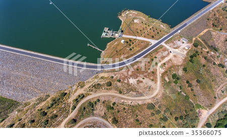 Reservoir of water Odeleite, in the Algarve, road 35366075