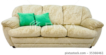 beige sofa. Soft velour fabric couch. Classic beige sofa. Soft velour fabric couch. Classic 35366461