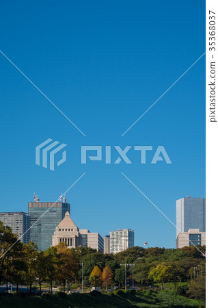 Landscape of the National Assembly Building seen from Sakuradamon 35368037