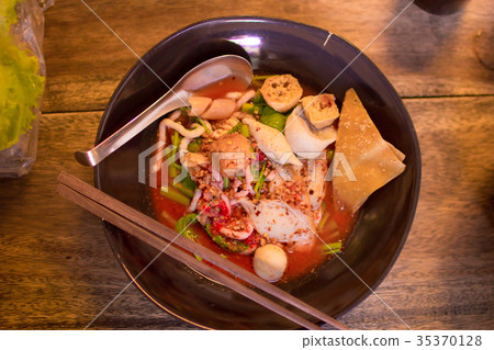 Noodle with fish ball. Noodle with fish ball. 35370128