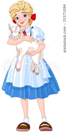 Girl and Goat 35371094