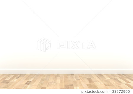 white room with wood floor in 3D rendering 35372900