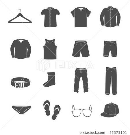 clothes of man icons set vector - Stock Illustration [35373101] - PIXTA