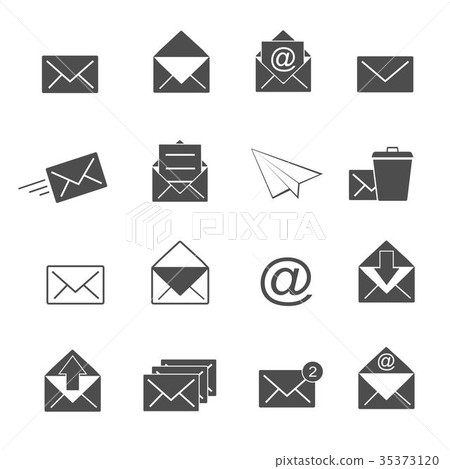 envelope and mail icons set vector 35373120