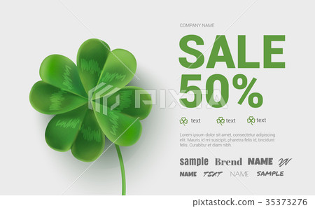 Banner 50 percent off for the St. Patrick's Day. 35373276