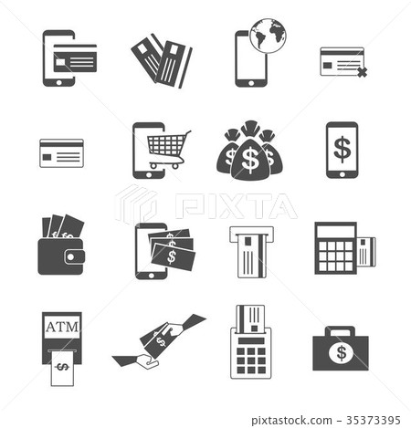 payment and financial icons set vector 35373395
