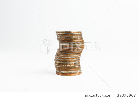 Coin stacks on a white background 35373968