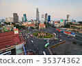 Downtown Saigon and Ben Thanh Market in sunset 35374362