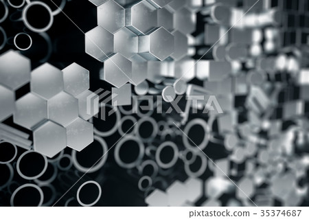 Cylindrical metal steel profiles, hexagonal metal 35374687