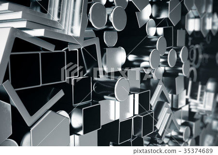 Cylindrical metal steel profiles, hexagonal metal 35374689