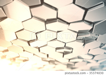 Futuristick abstract hexagonal background with 35374830