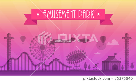 Amusement park - modern vector illustration 35375840