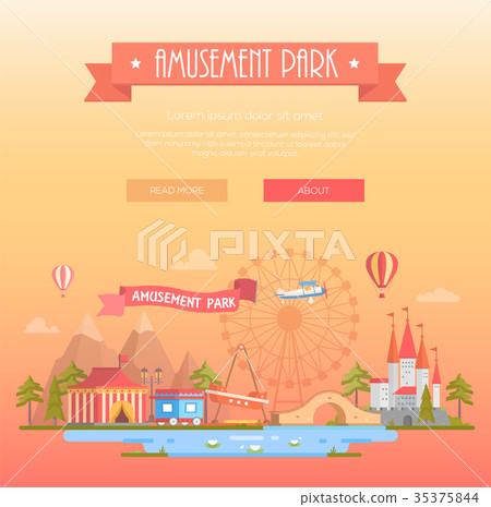 Amusement park - modern vector illustration Amusement park - modern vector illustration 35375844