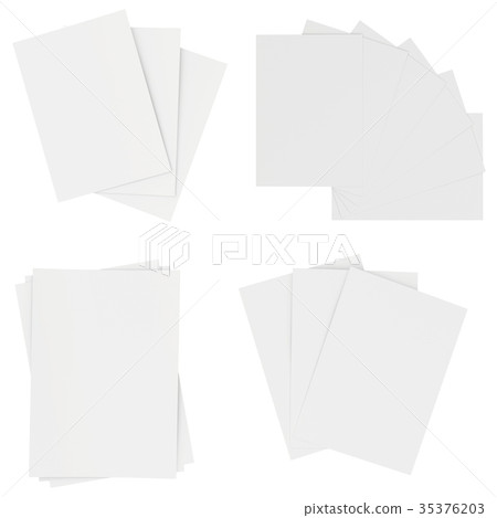 Set blank white sheets of paper isolated on Set blank white sheets of paper isolated on 35376203