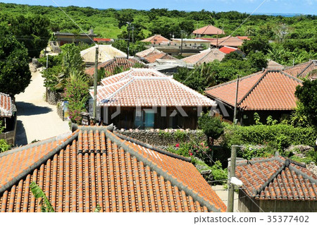 Old cityscape of Okinawa Taketomi island 35377402