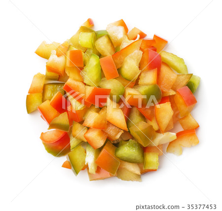 Top view of chopped sweet pepper Top view of chopped sweet pepper 35377453