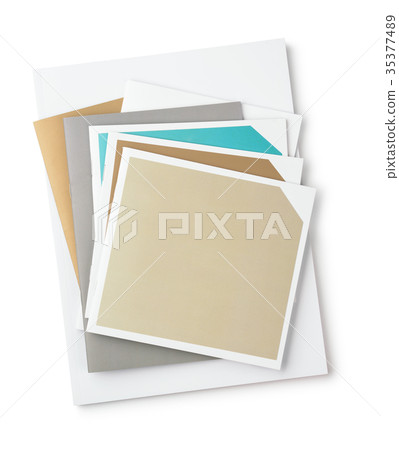 Top view of blank brochures 35377489