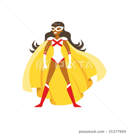 Woman superhero in classic comics costume with 35377909