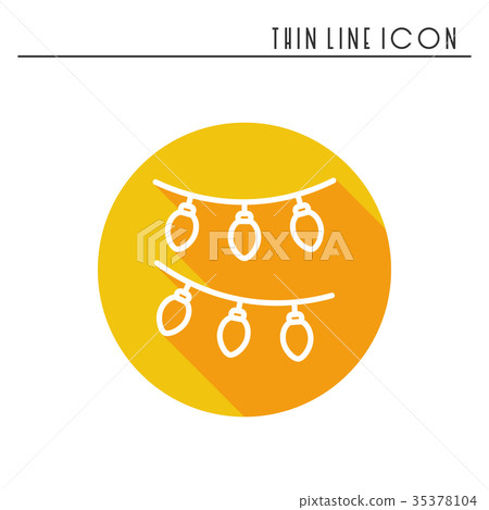 Christmas garland thin line icon. New Year Christmas garland thin line icon. New Year 35378104
