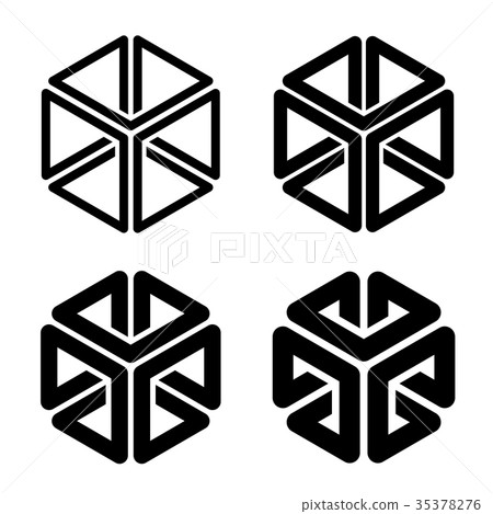 cube 3d frame black simple shape 35378276