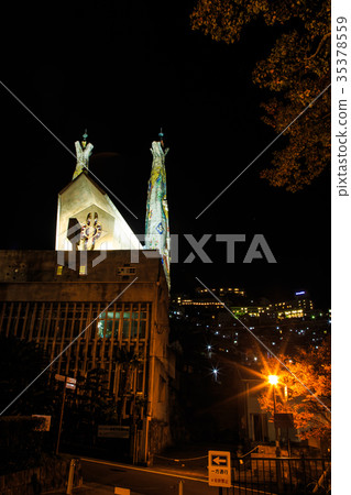 聖菲利波Nishizaka教會教會夜視圖在長崎 聖菲利波Nishizaka教會教會夜視圖在長崎 35378559