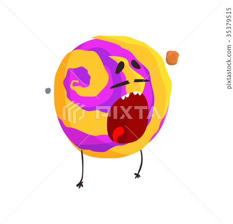 Cute humanized Venus planet character, sphere with Cute humanized Venus planet character, sphere with 35379515