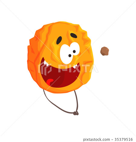 Cute humanized Venus planet character, orange Cute humanized Venus planet character, orange 35379516