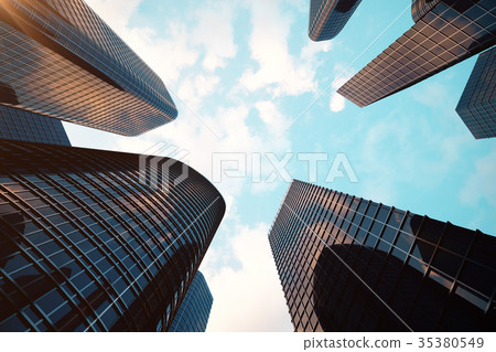 Low angle view of skyscrapers. Skyscrapers at 35380549