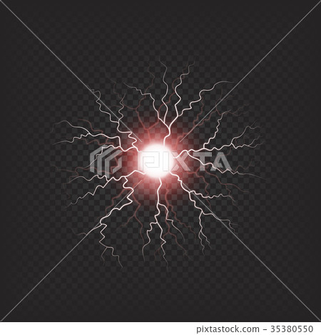 Colorful Electric Fireball Isolated Illustration 35380550