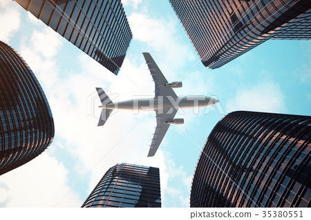 Low angle view of skyscrapers. Skyscrapers at Low angle view of skyscrapers. Skyscrapers at 35380551