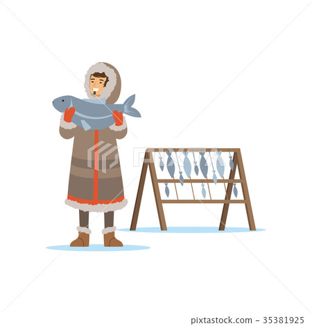 Eskimo, Inuit, Chukchi man character in Eskimo, Inuit, Chukchi man character in 35381925