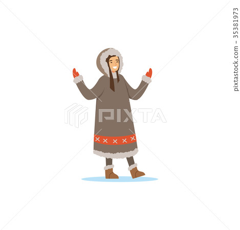 Smiling Eskimo, Inuit, Chukchi woman in 35381973