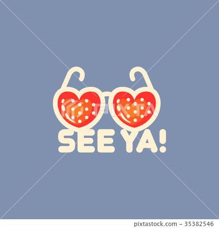 Flat design social network sticker See Ya 35382546