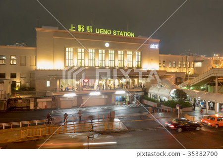 Ueno station square night view 35382700