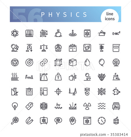 Physics Line Icons Set Physics Line Icons Set 35383414