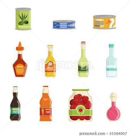 Canned goods vector set 35384007
