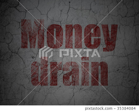 Banking concept: Money Drain on grunge wall 35384084