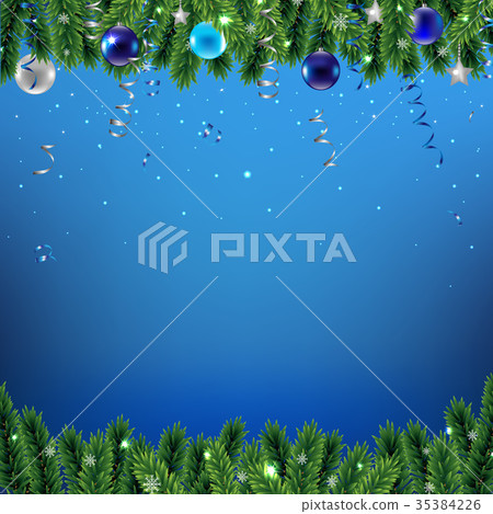 Christmas Border With Fir Tree And Snowflacke Christmas Border With Fir Tree And Snowflacke 35384226